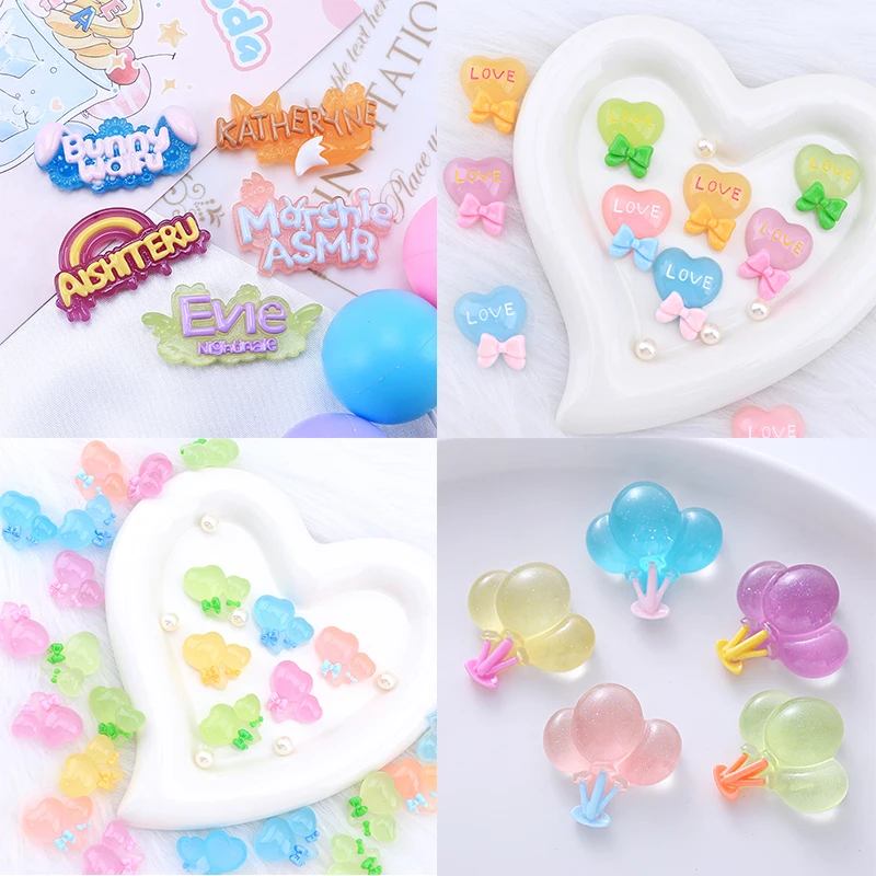 

Kawai Resin Flatback Luminous Fairytale Word Plate Balloon Heart Scrapbooking DIY Jewelry Craft Decoration Accessorie