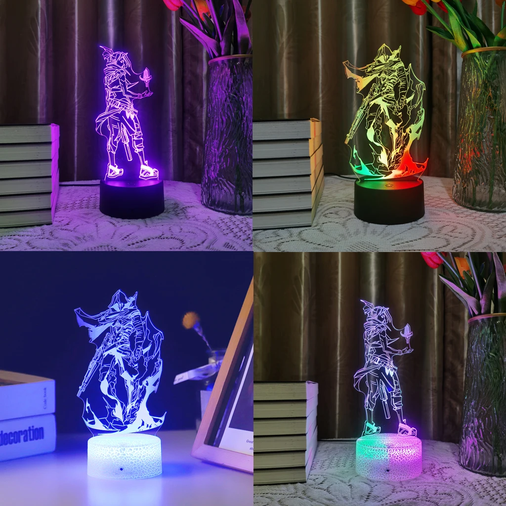 

Anime Lamp Valorant Jett Omen 3D Led Night Light For Kid Home Illusion Decor Christmas Shooting Game Colourful Nightlights Gift