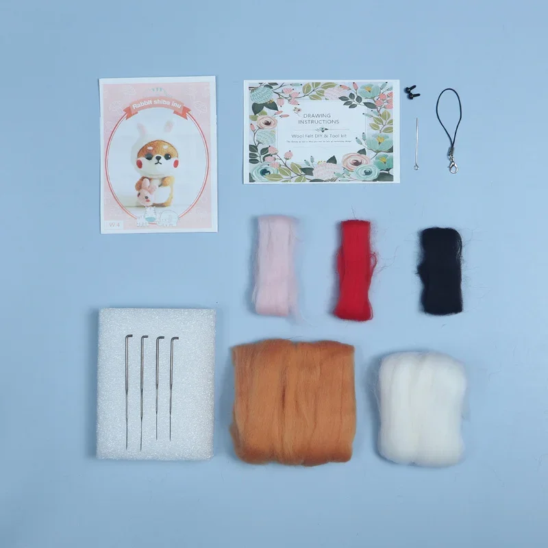 1Pcs DIY Doll Needle Felting Kit Crafts Wool Felting Animals Kit Non Finished Dog Handcraft Set for DIY Handmade Holiday Gifts