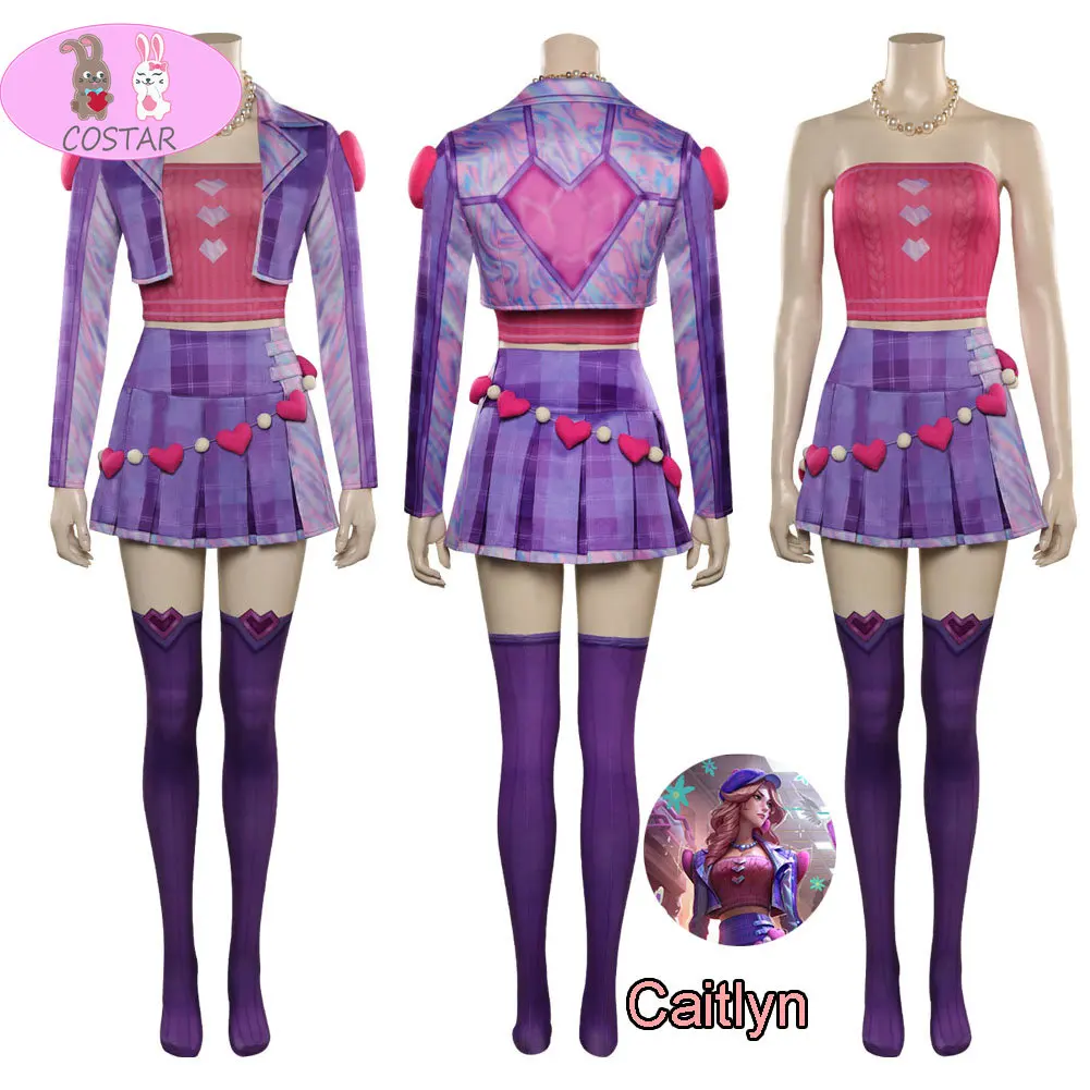 

COSTAR Game LOL Caitlyn Cosplay Costume Sheriff of Piltover Disguise Outfits Halloween Carnival Party Fantasia Suit Adult Women