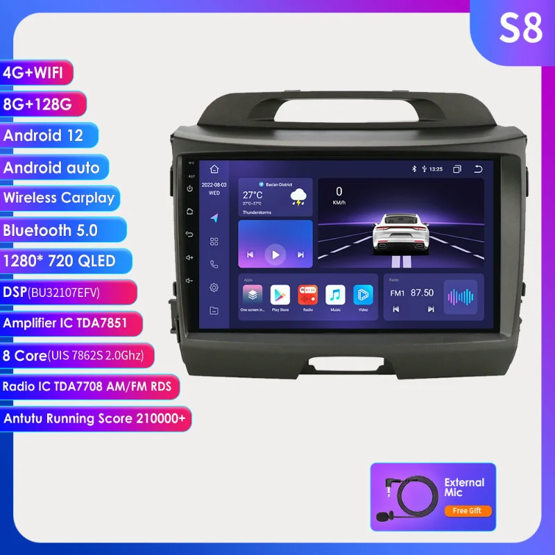 

Car Radio 2 Din Android Car Multimedia Player 9 Inch Automotive Multimedia Stereo Receiver Android Auto for 2011-2016 KIA