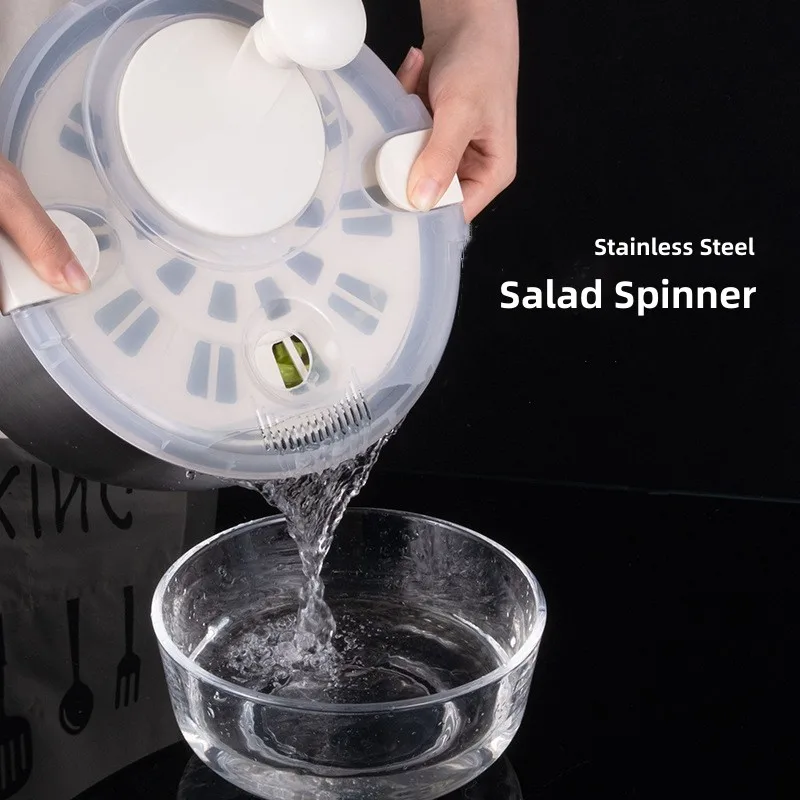 Stainless Steel Vegetable Fruit Dryer Drainer Dehydrator Salad Spinner Clean Salad and Fruit Vegetables Centrifuge Kitchen Tools vegetable dehydrator