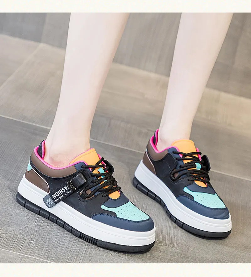 Women's  5cm Leather Wedge Sneakers - true deals club