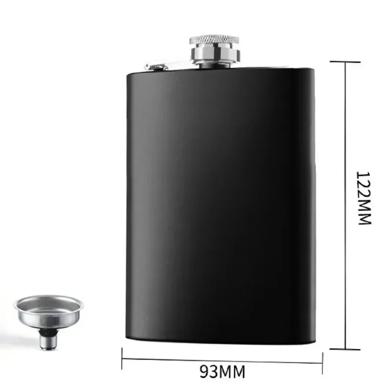 여행용 스테인레스 스틸 힙 플라스크, 블랙 위스키 와인 포트, 알코올 마시는 포켓, 술꾼 음료 용기, 캠핑 보드카 병, 8oz