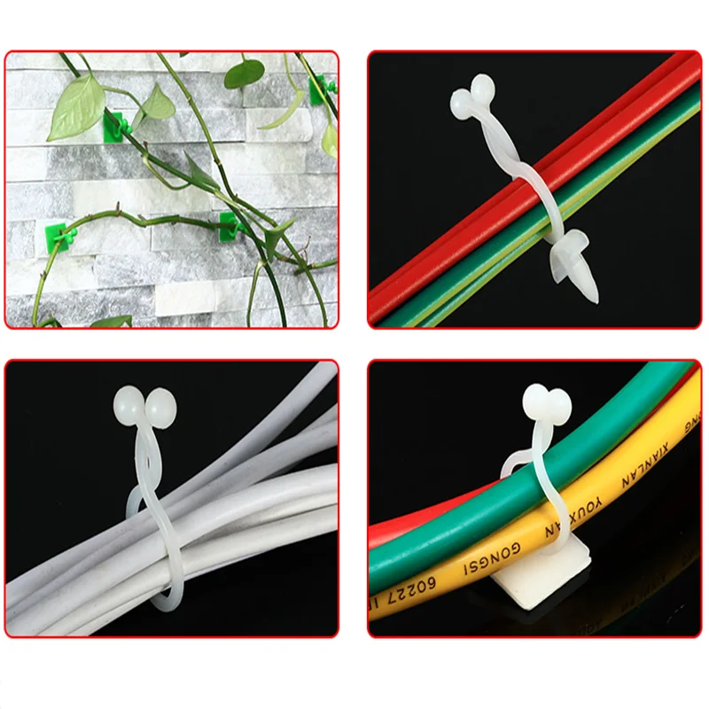 10 Pcs Cable Organizer USB Winder Desktop Tidy Clips Management Wire Holder for Mouse Headphone Under Desk Cable Management Tray 5