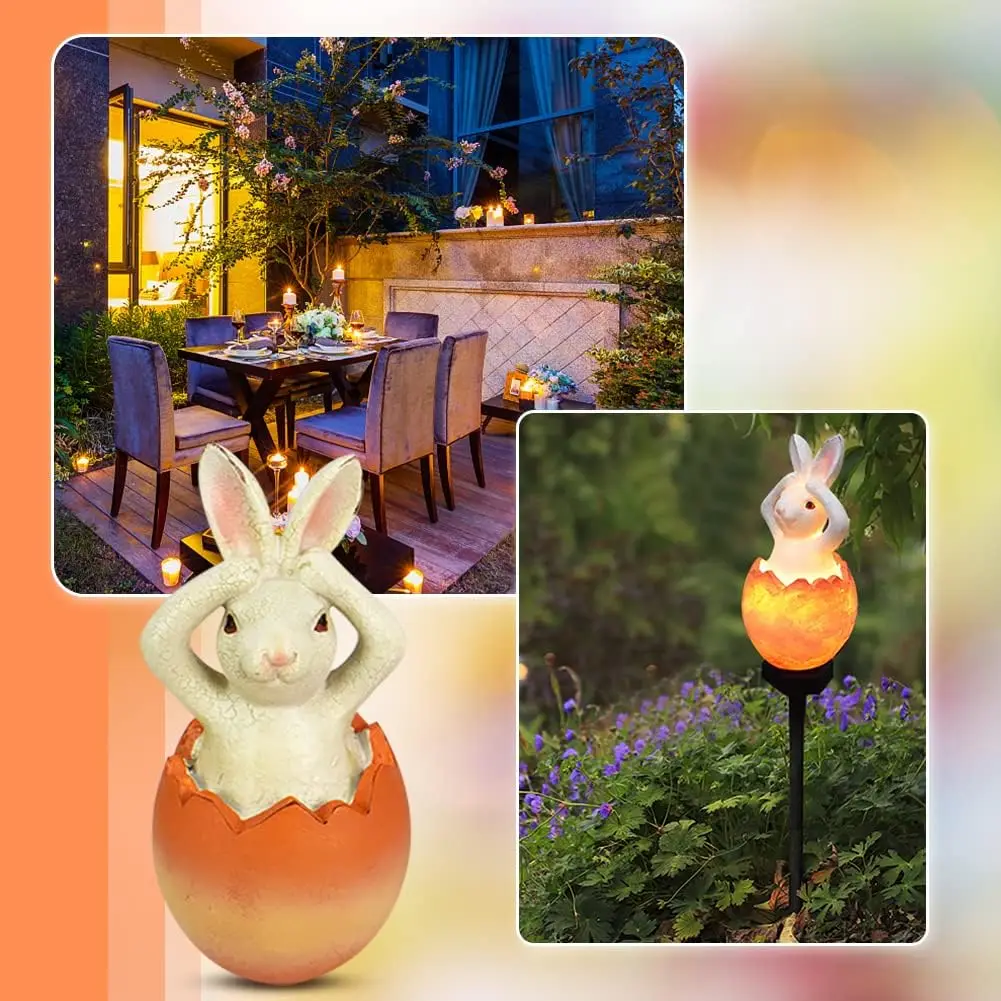 Easter Bunny Solar Ground light Outdoor Lawn Lamp Floor Lamp Cartoon Animal Rabbit Decorative Garden Courtyard Landscape ﻿