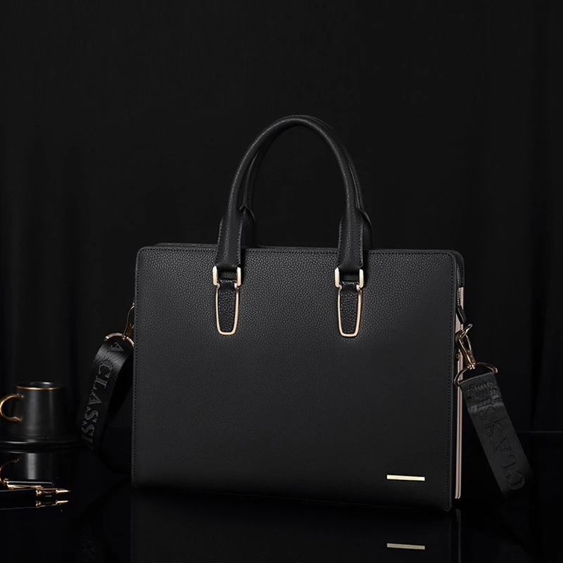 The New2021 Men's Bag Genuine Leather Men Briefcase for Laptop 14 Messenger Men's Leather Bag Business Portfolio for Document A4