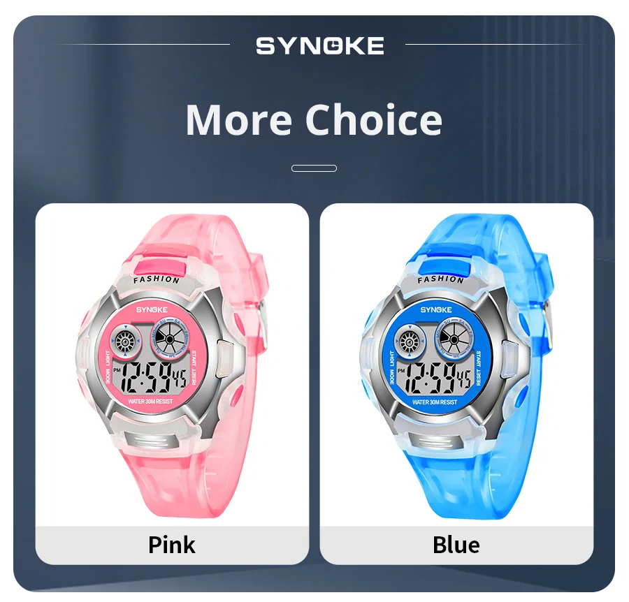 Synoke student elektronische uhr wasserdicht sport kinder uhr leuchten multi funktion digital uhr sieben farben licht geschenk – Detail 11