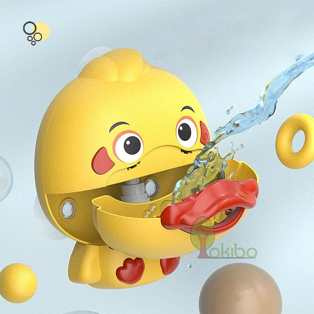 Baby Bath Toys Bubble Machine Duck Crabs Frog Music Kids Bath Toy Bathtub Automatic Bubble Maker Baby Bathroom Toy for Children 4