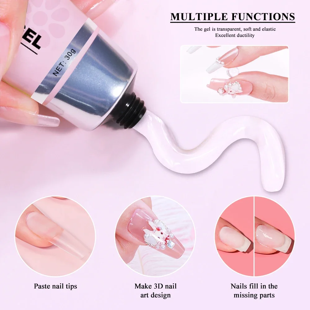 Gel Nail Glue 20ml/30ml Strong UV Nail Rhinestone Resin Gemstone Jewelry DIY Decorative Sticky