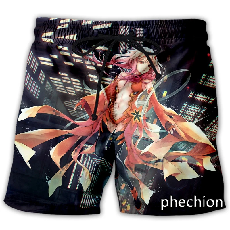 mens casual summer shorts phechion New Men/Women Anime Guilty Crown 3D Printed Casual Shorts Fashion Streetwear Men Loose Sporting Shorts A75 black casual shorts Casual Shorts