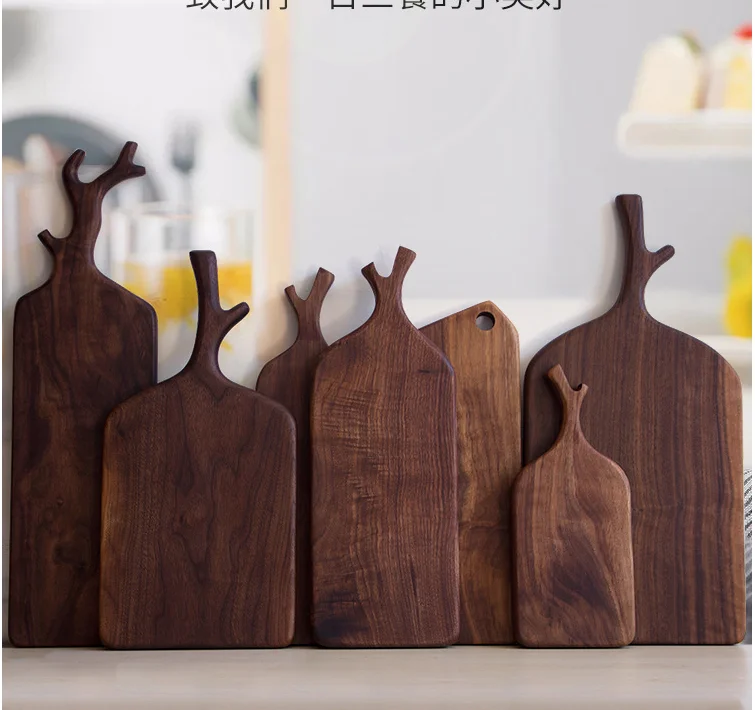 

Black Walnut Chopping Board Chopping Board, Western Pizza Sushi Steak Tray Board Wood Bread Tray Fruit Cuting Board Kitchen