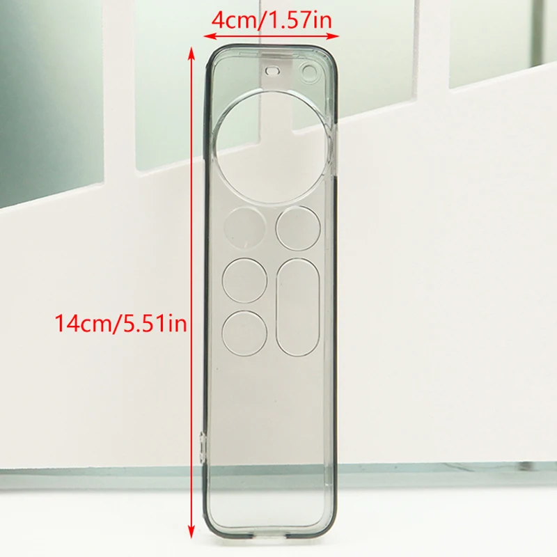 TPU Silver Edge Case Compatible With Apple TV 4K/HD Remote Control Prevent Scratches Drop Protection Transparent Protective Case