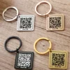 Customized Stainless Steel QR Code Keychain Personalized Business Card Company Introduction Party Wedding Gift Accessories