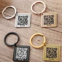 Customized Stainless Steel QR Code Keychain Personalized Business Card Company Introduction Party Wedding Gift Accessories