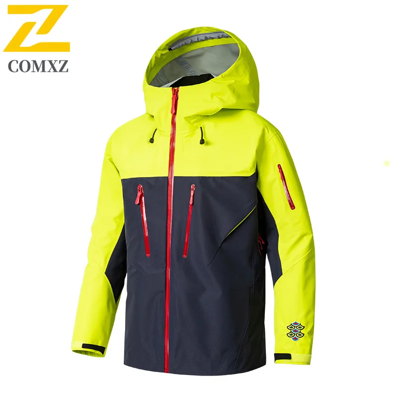 COMXZ New Storm Jacket Outdoor Sports Camping Mountaineering Fashion Men's Windproof British Wind Hooded Simple Storm Jacket