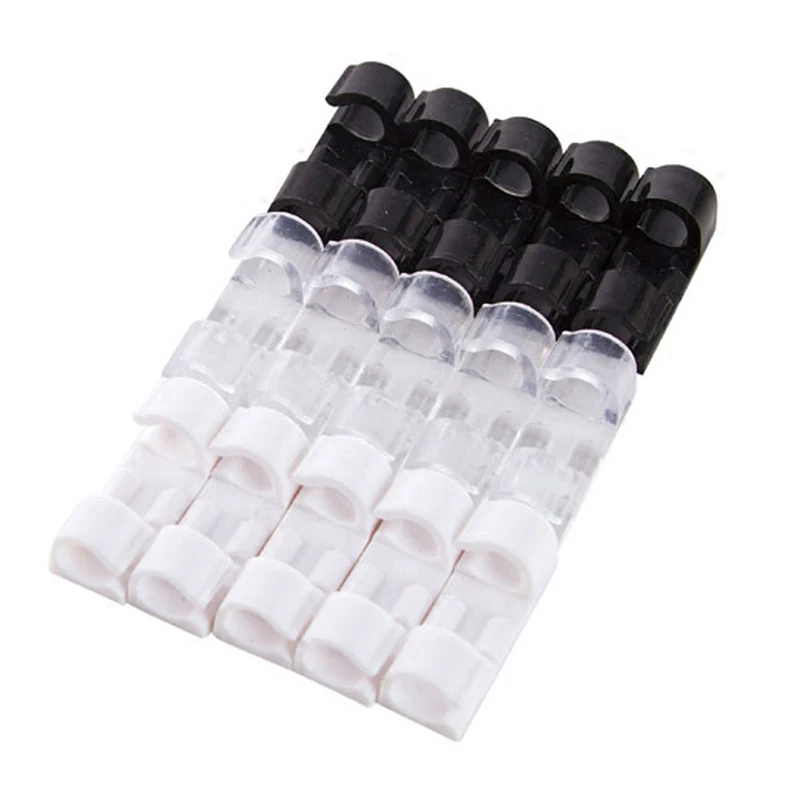 20 Pcs/set Self-Adhesive Cable Clips Organizer Drop Wire Holder Cord Management Charging Lines USB Cable Wire Manager