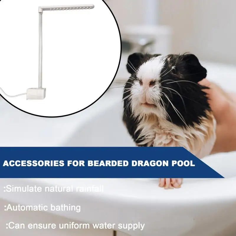 Reptile Bath Accessories Shower Head Cleaning Tools Bearded Dragon Accessories Pet Supplies Electric 360 Rotation Showerhead For