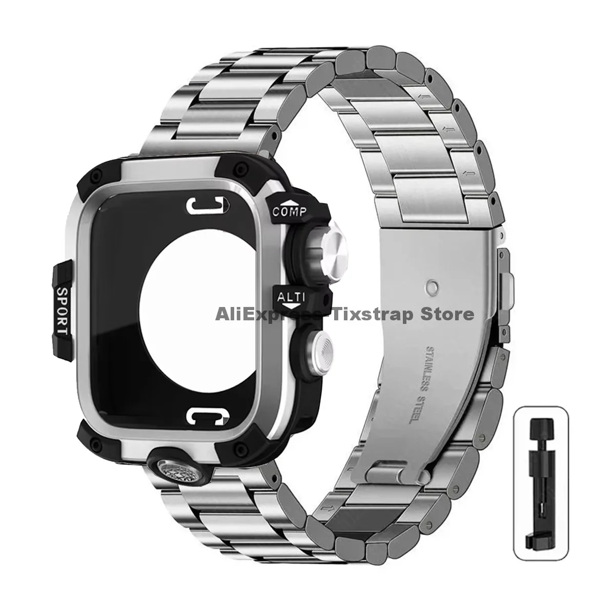 Premium Metal Strap and Protective Case