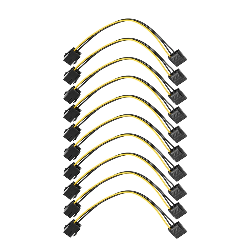 

Адаптер питания Molex-PCI-E IDE, 4-контактный разъем мама-6-контактный разъем, кабель преобразователя видеокарты, 10 шт.