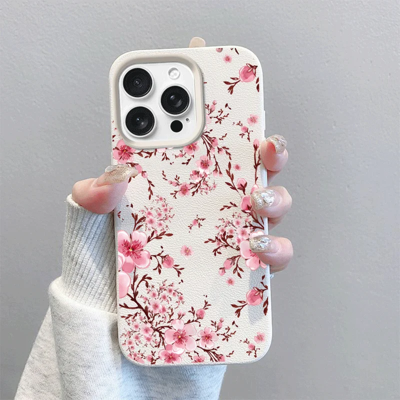 Elegant Flower Butterfly Leather Candy Phone Case Cover