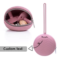 Custom Name 1PCS Food Grade Baby Silicone Pacifier Holder Soother Storage Box Case Pouch for Newborns Teat Container Accessories