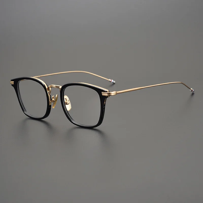 Eyeglasses Frames Eyeglass Frames Square Eyeglasses Myopia Glasses Optical Glasses New York Brand Square Glasses Frame Women Fashion Optical Myopia Prescription Eyeglasses Men Alloy Acetate Full Rim Eyewear