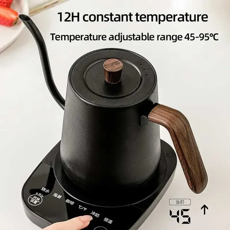 Electric Kettle 1000W Gooseneck Smart Coffee Pot Temperature Control 800ml 220V Fast Heating