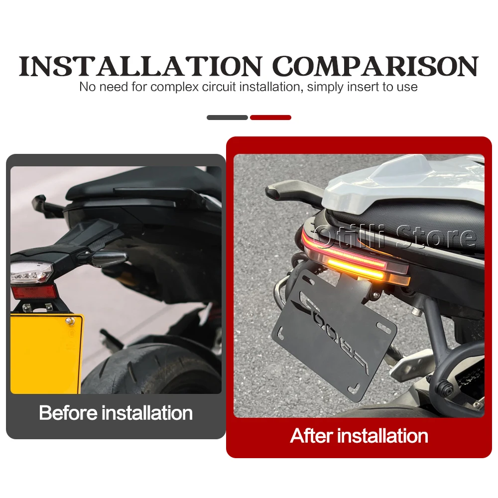 LED 테일 타이디 펜더 제거기 오토바이 번호판 홀더 번호판 라이트 BMW F900R F900XR F 900 R XR 방향 지시등용