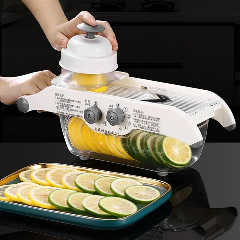 

Multifunctional Vegetable Cutter Lemon Slicer With Basket Fruit Onion Potato Chopper Carrot Grater Slicer Kitchen Gadgets