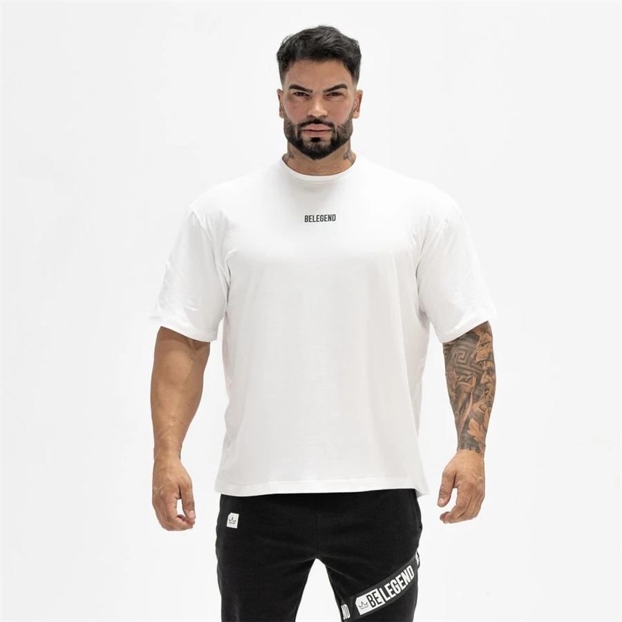 

2023 Men's Printed Loose Short Sleeve T-shirt Fashion Fitness Top Short Sleeve Men's Comfortable Top Extra Large Loose T-shirt