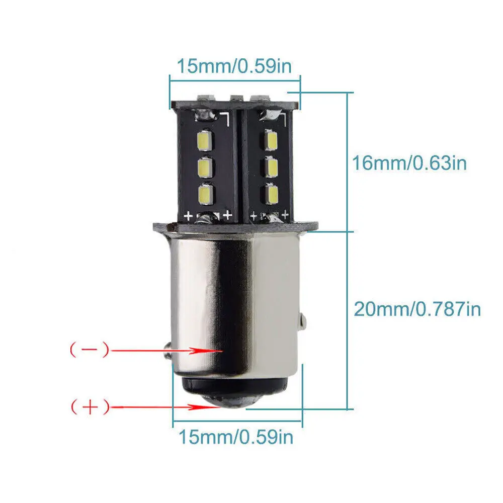 자동차 LED 전구 P21/5W BAY15D 1157 방향 지시등 6V 12V 24V 자동 주차 브레이크 역방향 램프 흰색 빨간색 노란색
