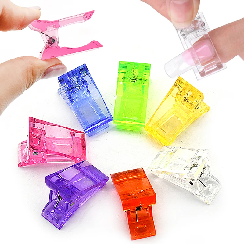 Fake Nails Acrylic Nail Clip Transparent Gel Quick Building Nail Tips Fingernail Extension UV Clamps Manicuring