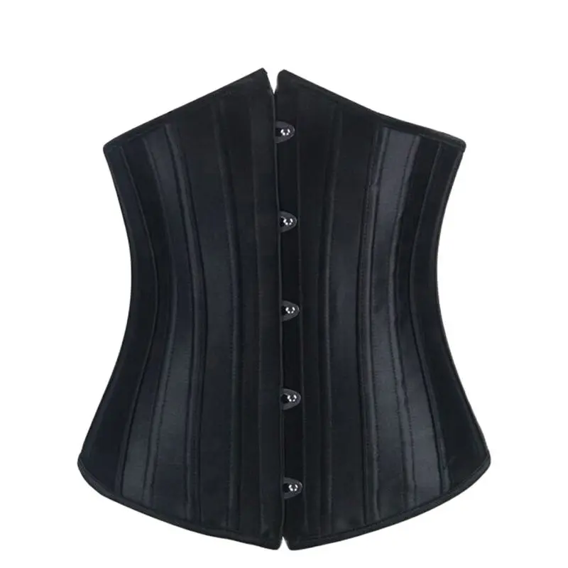 Burvogue Women Corset Underbust 26 Steel Boned Satin Corsets and Bustiers  Plus Size Waist Trainer Control Belt for Weight Loss