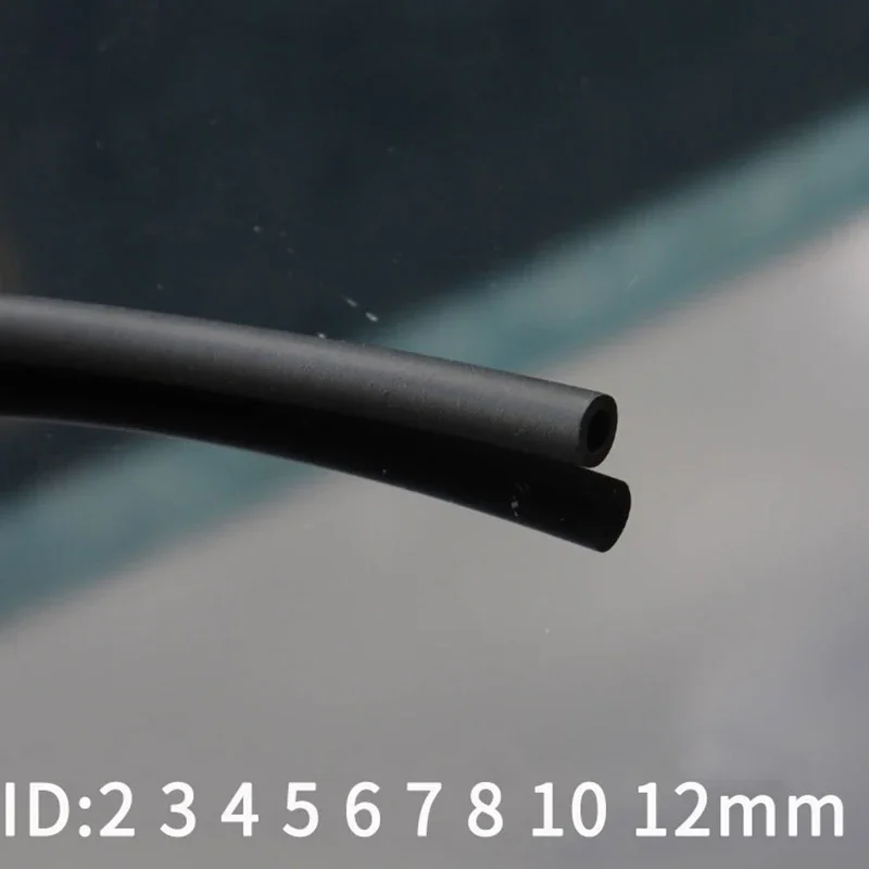 

1 meter Fluorine Rubber Hose ID 2 3 4 5 6 7 8 10 12 mm Black Heat-resistant corrosion resistance Tube