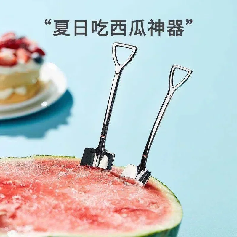 Description Picture 2 of item1pc Stainless Steel Coffee Tea Spoon Creative Shovel Scoop for Dinner Ice Cream Dessert Watermelon Kitchen Tableware Bar Tool