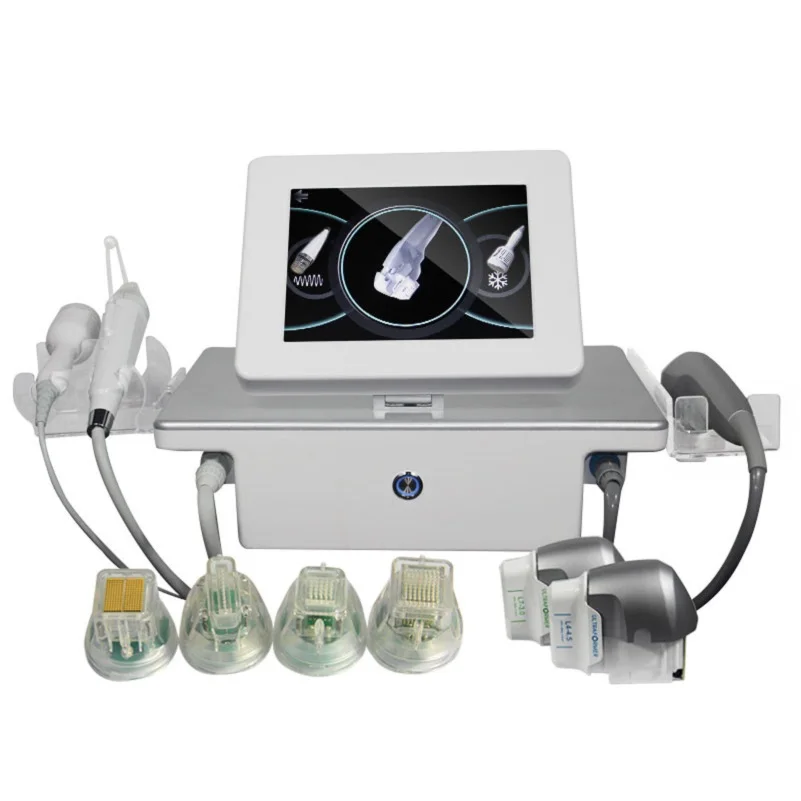 Máquina da beleza com beleza irregular do ouro do RF, levantamento facial, estiramento Mark, remoção do enrugamento da acne, martelo frio,