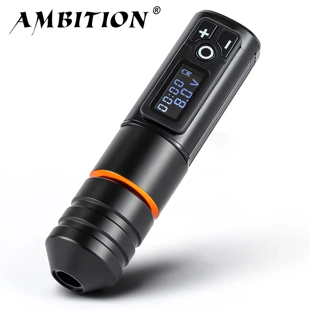 Ambition Ninja Pro Portable Wireless Tattoo Pen Machine Powerful Coreless DC Motor 2400 mAh Lithium Battery for Artist Body