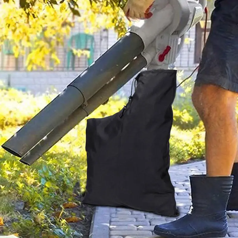 black Universal Leaf Blower Bag Replacement Self Unloading Bag Adjustable Leaf Collection Replacement For Vacuum Storage Bag