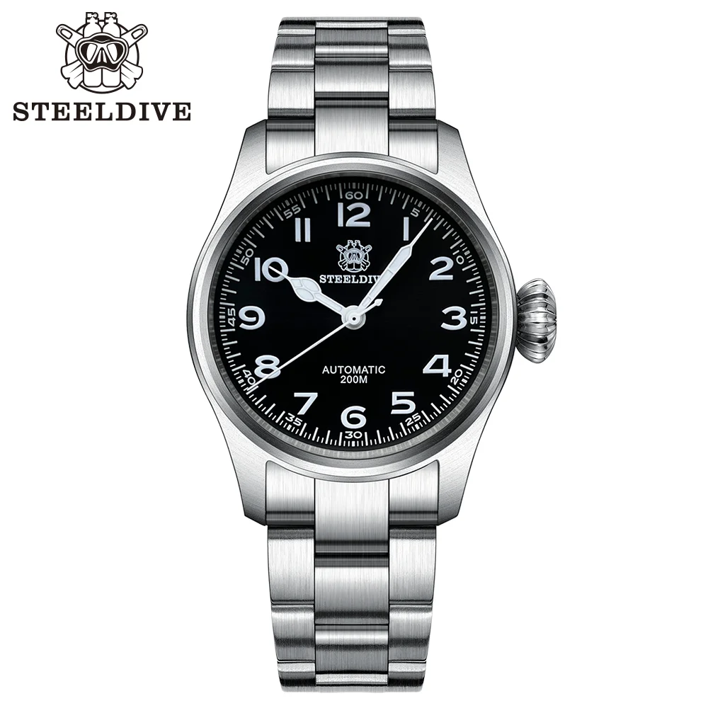 

STEELDIVE Official SD1928M Retro Mechanical Watch Sapphire Mirror 200M Waterproof NH35 Movement Swiss Luminous Luxury Dive Watch