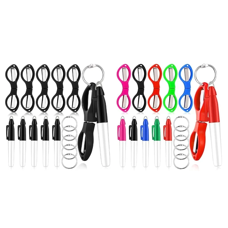 

1 Set Nurse Pen Mini Folding Scissor Nurses Safety Scissor Pen Marker Keychain Dropship