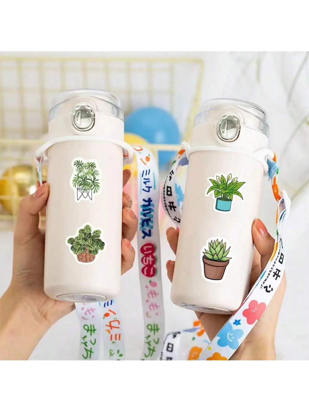 500pcs 식물 녹색 스티커 (1 인치 라벨/10 패턴) 전화 케이스 노트북 노트북 가방 스케이트 보드 DIY 미적 스티커