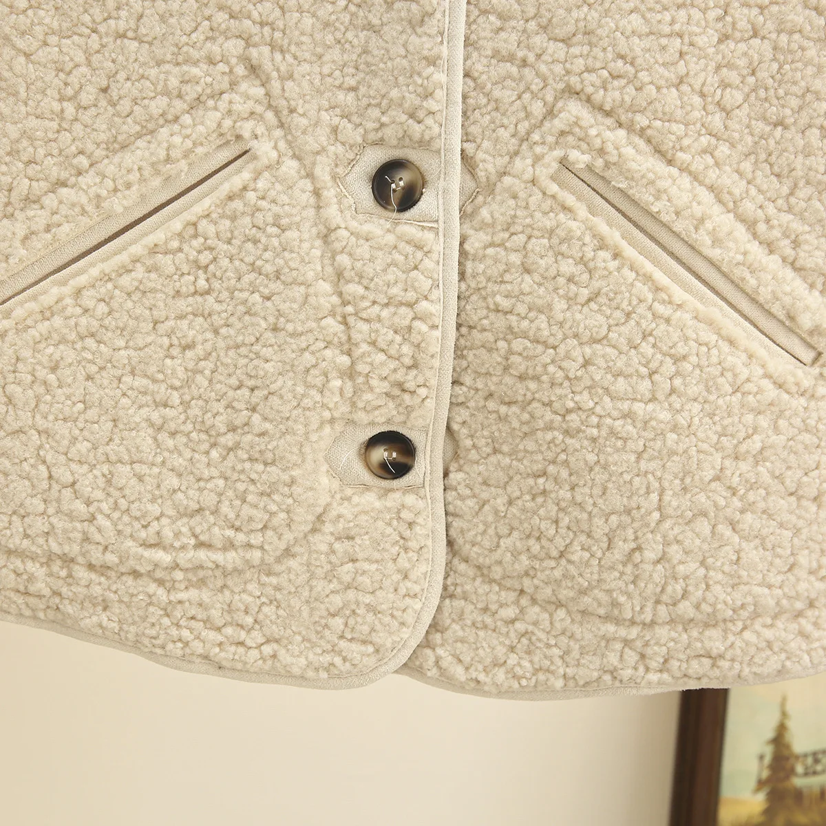 Plus Size Women Sleeveless Vest Winter Loose Thick Fleece Waistcoat Simple Plush Coat 3069