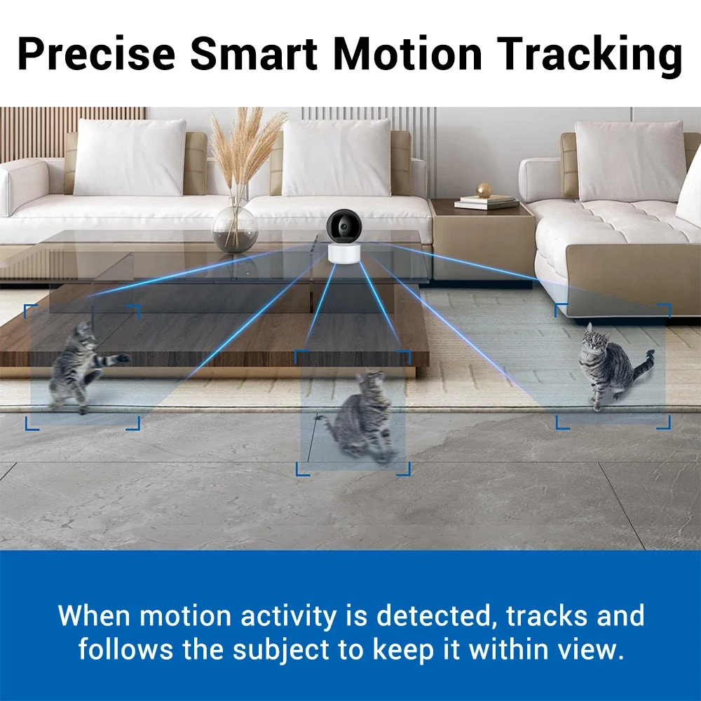 PEGATAH 5MP Wifi Indoor Smart Security Camera for Baby Monitor Dog Camera 4.0X Zoom Ultra Long IR Vision Distance O-Kam APP