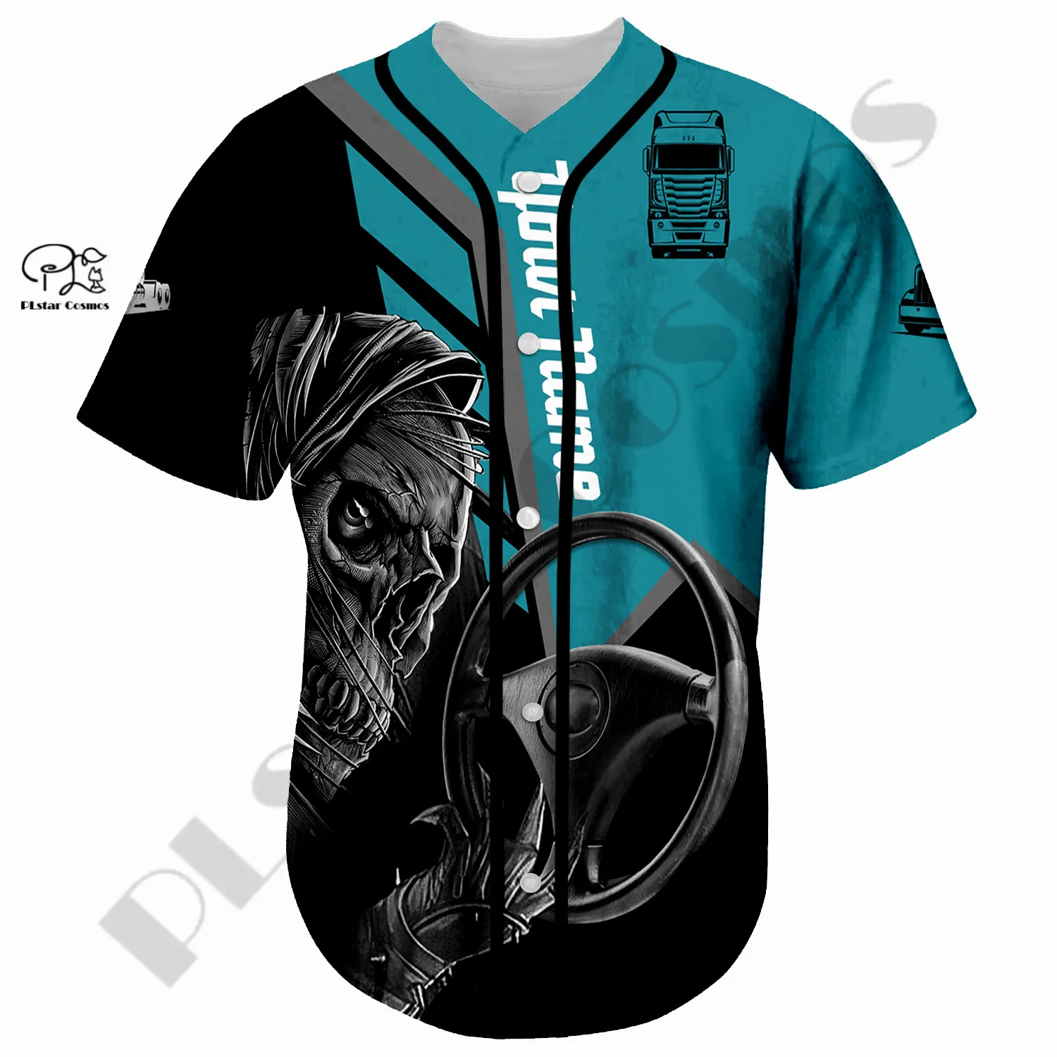 PLstar Cosmos Trucker Job Worker Custom Name Baseball Shirt Jersey NewFashion 3DPrint Summer Funny Beach Short Sleeve Casual A-1