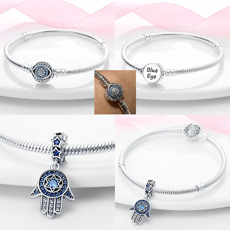 Beads Charms Egyptian Pharaoh Demon Eye Charms Beads For Pandora Original 925 Silver 3mm Bracelet Bangle Making DIY Jewelry