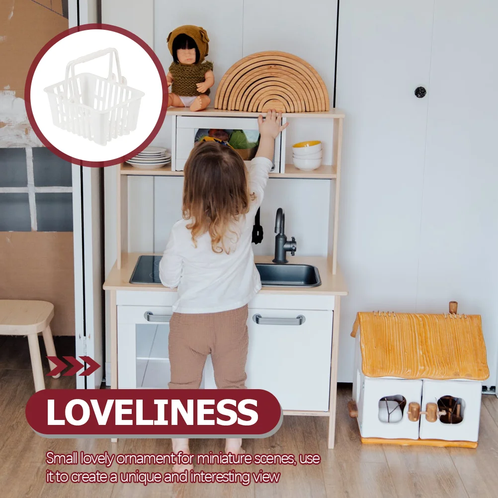 20 Pcs Girl Mini Shopping Basket Child Baskets Kids Grocery with Handles Storage Plastic for 3