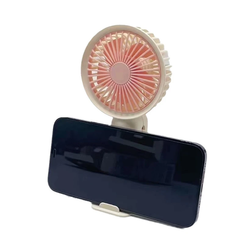Compact USB Rechargeable Quiet Mini Fan with Base for Travel, Office, and Dorm Use