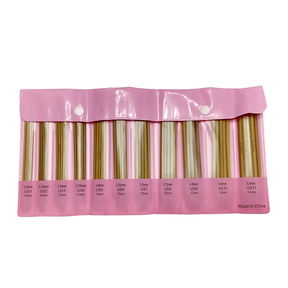 Carbonized Bamboo Knitting Needles 11 Piece Set