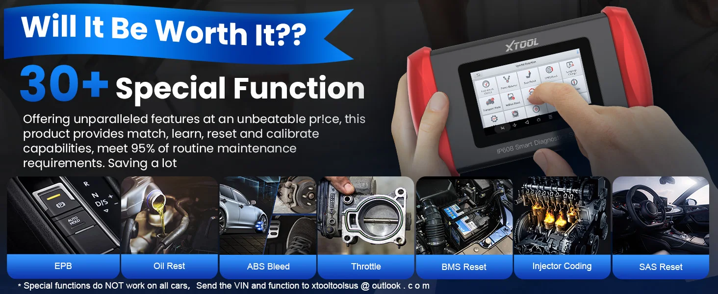 XTOOL InPlus IP608 Kfz-Scanner – Diagnosewerkzeug für alle Fahrzeugsysteme – Über 30 Reset-Funktionen – OBD2-Scanner – Lebenslange kostenlose Software-Updates – CANFD, Auto-VIN, 8-in-1-Live-Datengrafik – Detail 3